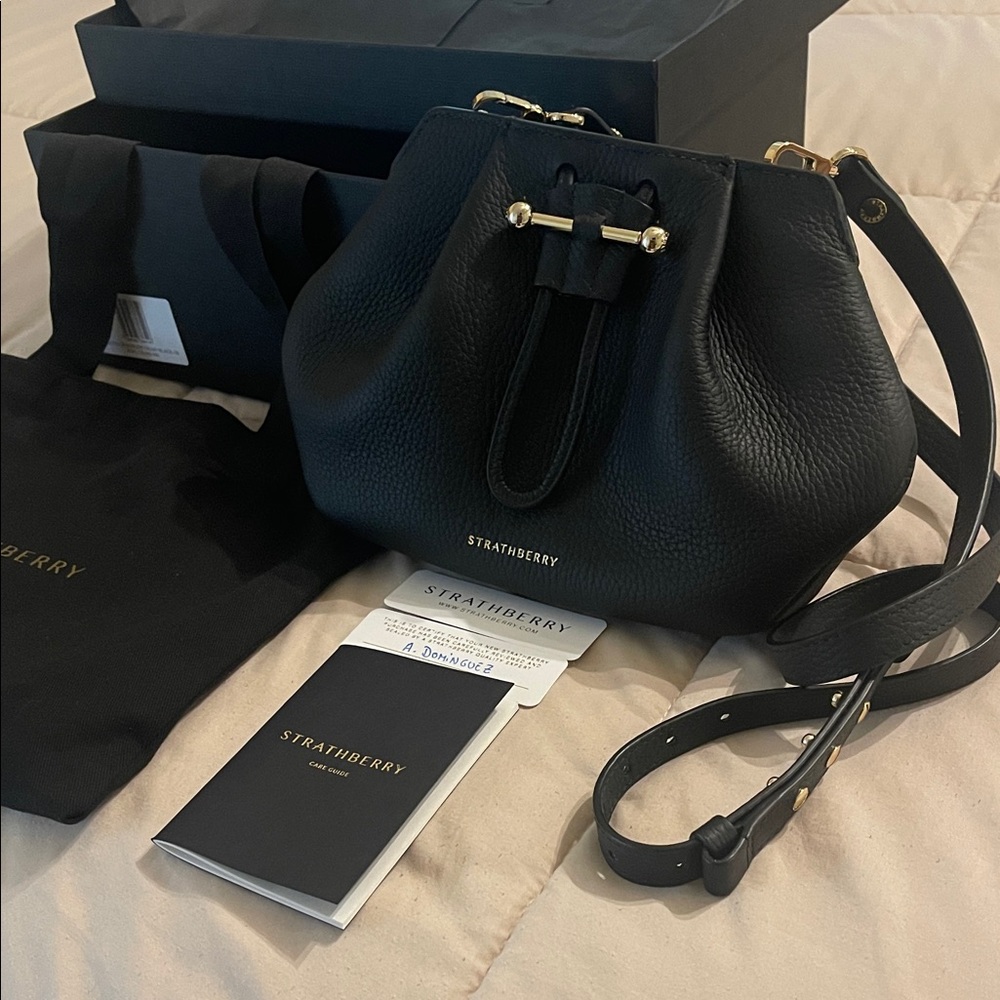 Strathberry Osette Crossbody Bag Black Full Set